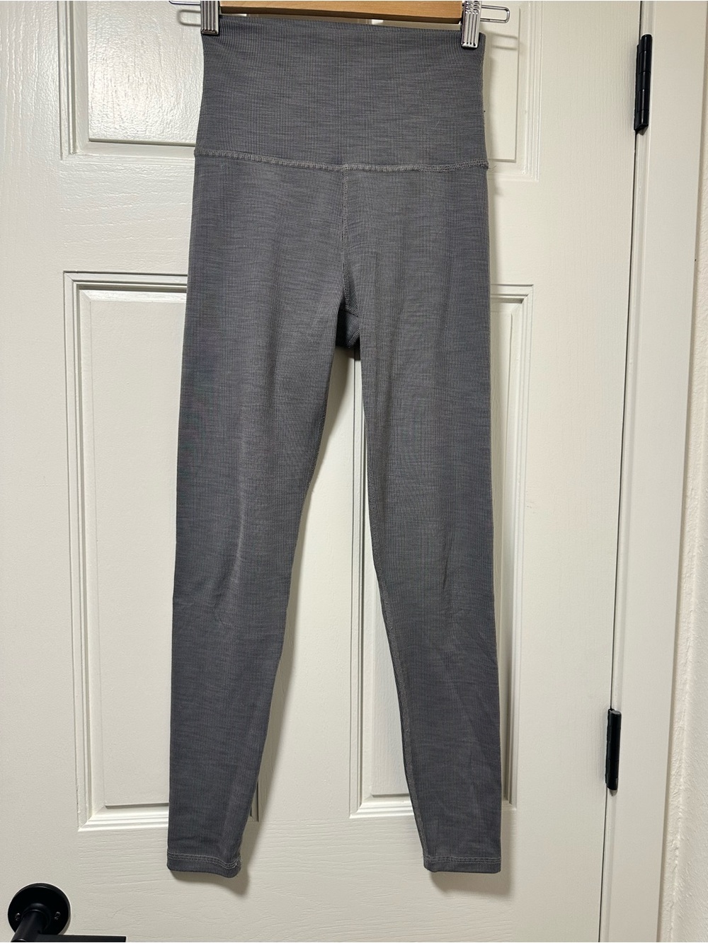 Beyond Yoga Ribbed Gray High-Rise Leggings